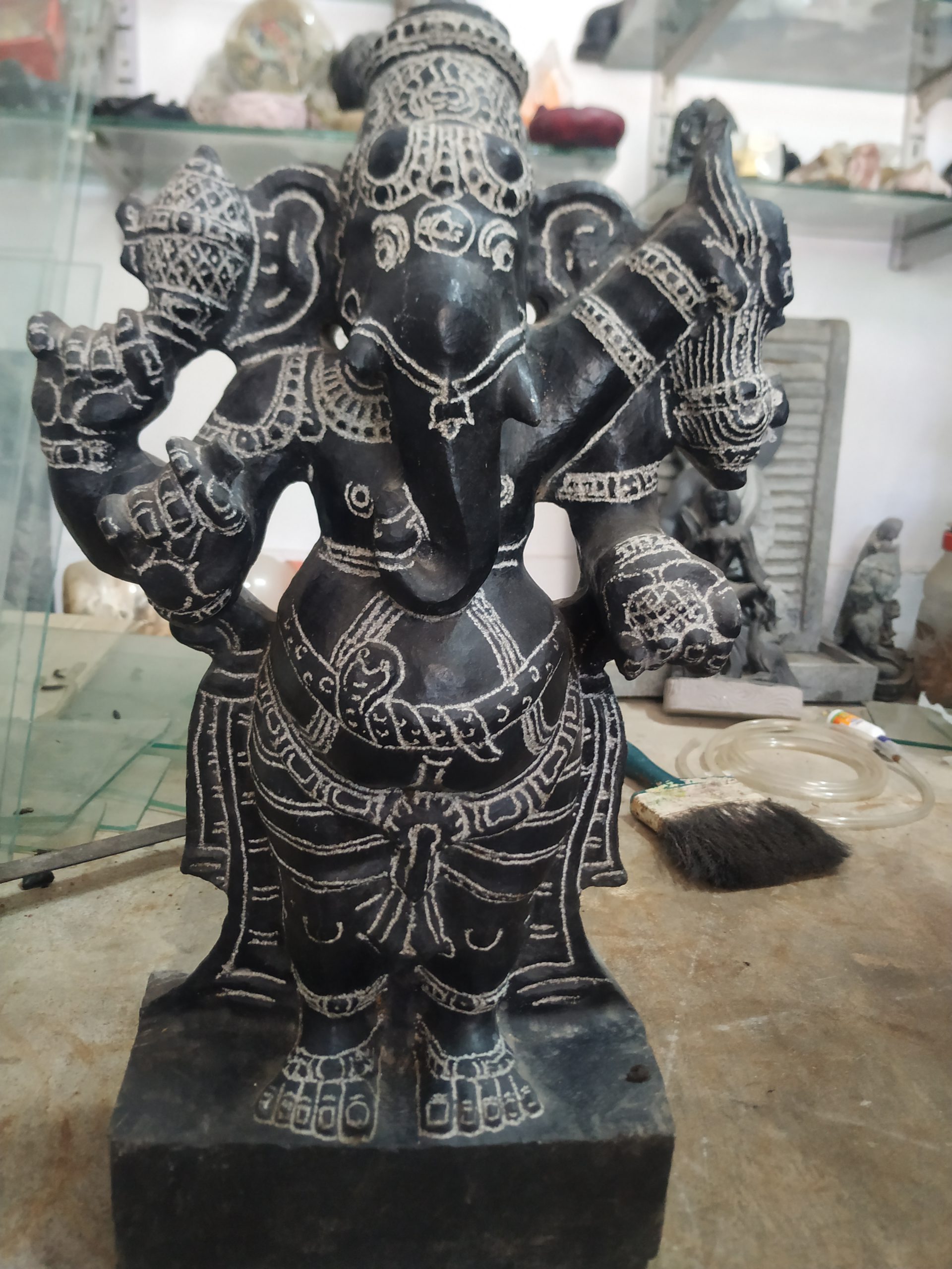 Ganesha Black Stone Statue 1 Feet Temple Statues For Sale Online