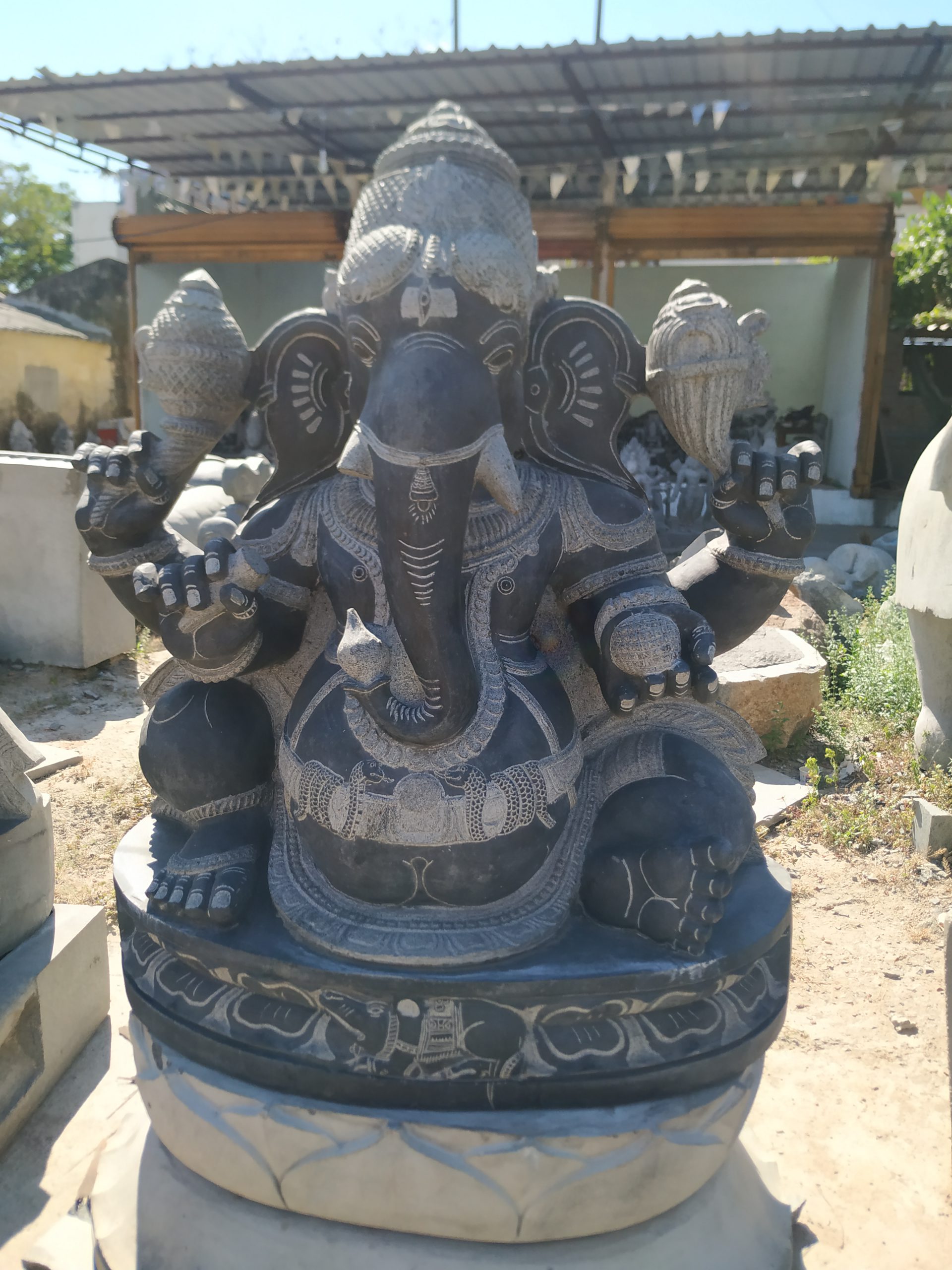 Ganesha Stone Statue 4 1/2 Feet - Temple Statues For Sale Online